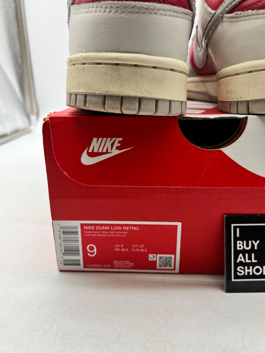 Nike Dunk Low Light Iron Ore Gym Red 9 (Heavily Worn Pre-Owned) - Image 4