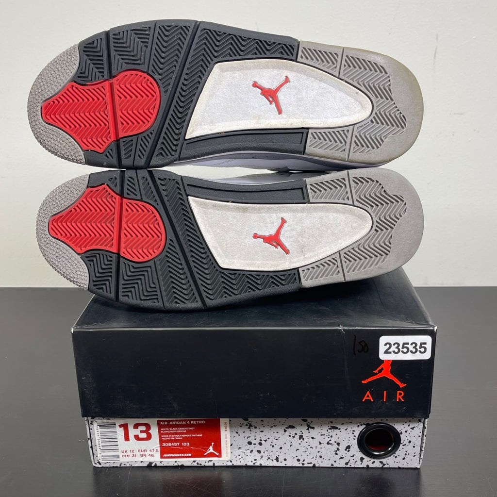 Jordan 4 Retro White Cement (2012) 13 (Moderately Worn Pre-Owned)JordanWhite/Black-Tech Grey - Image 5