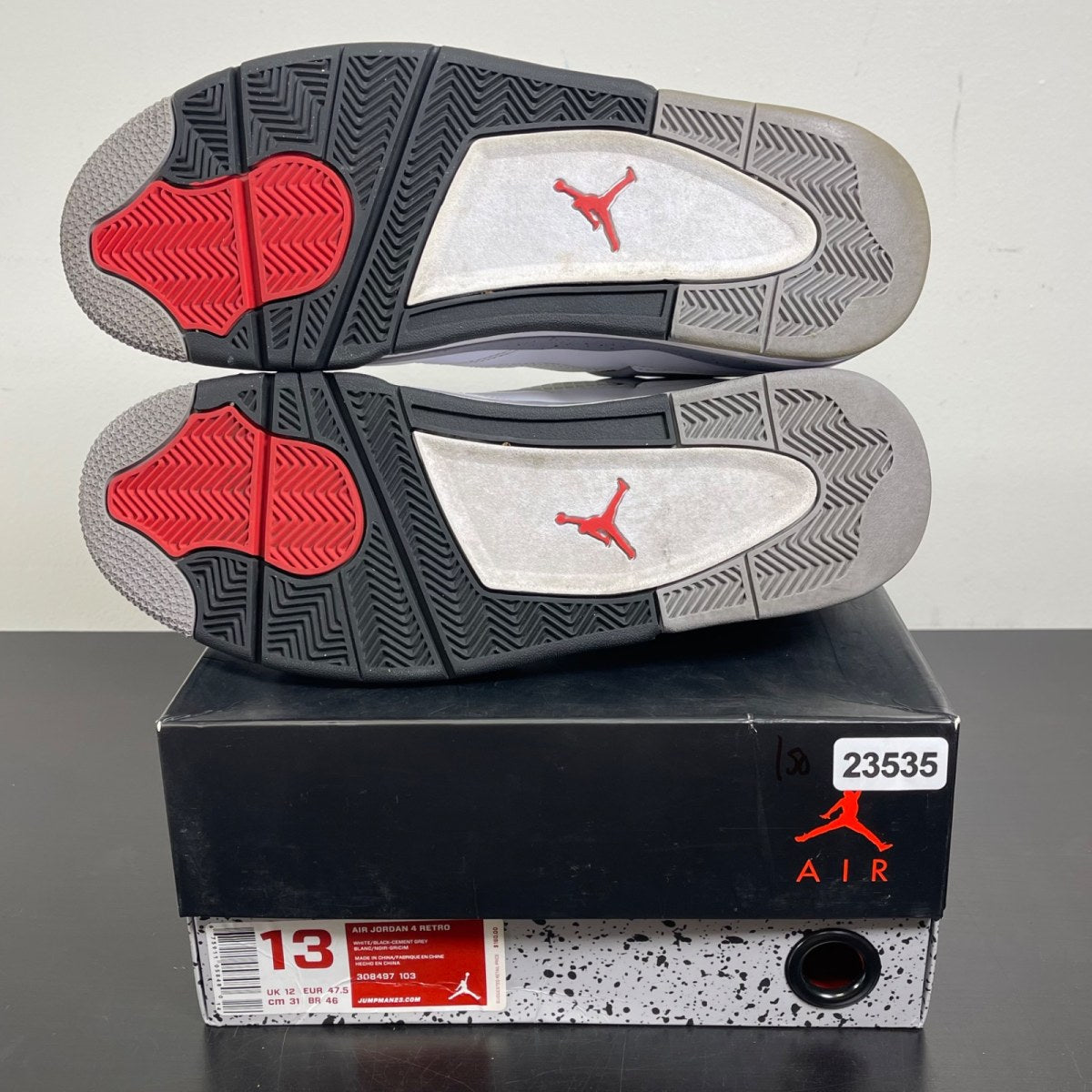 Jordan 4 Retro White Cement (2012) 13 (Moderately Worn Pre-Owned)JordanWhite/Black-Tech Grey - Image 5