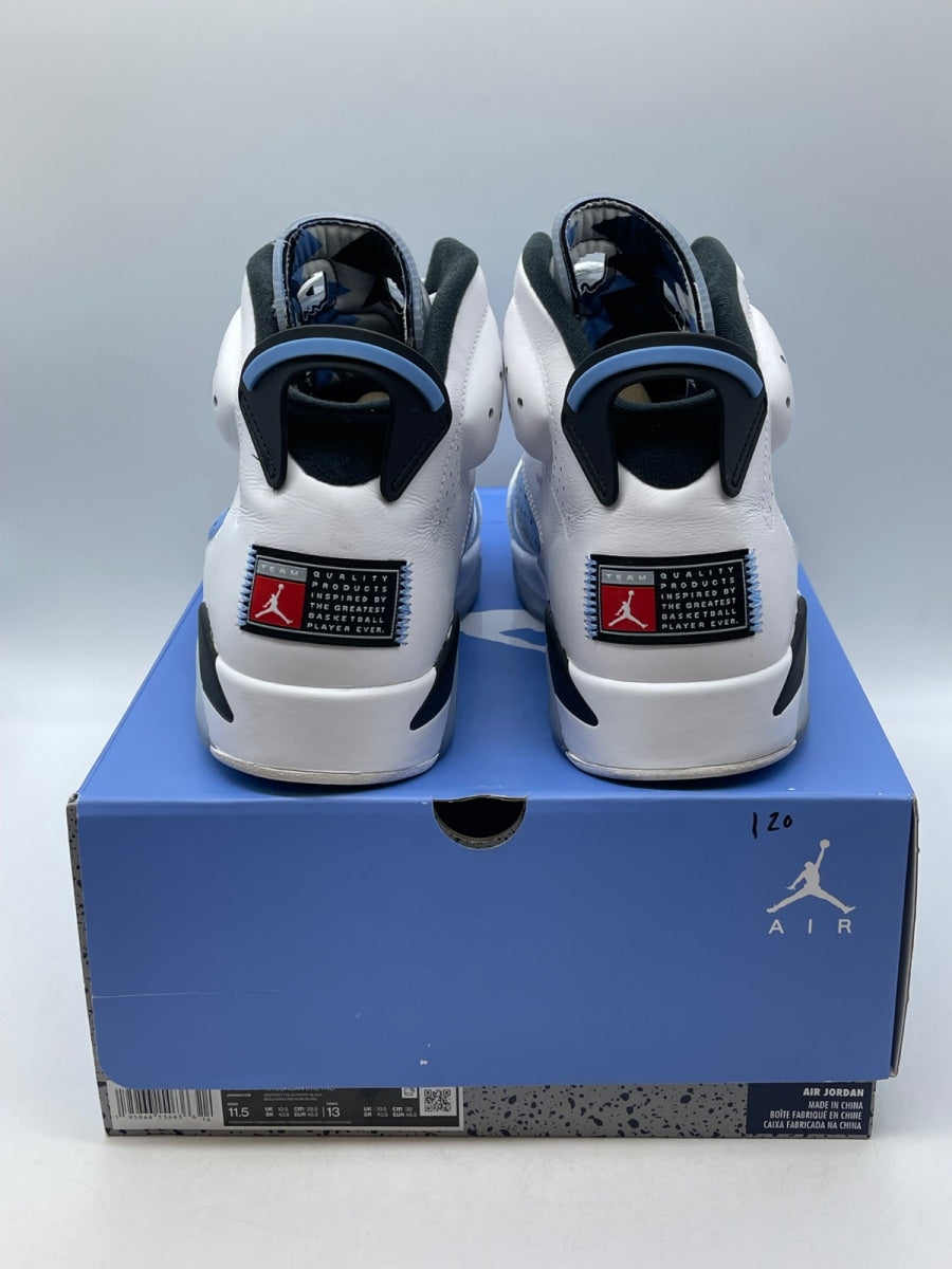 Jordan 6 Retro UNC White 11.5 (Moderately Worn Pre-Owned)JordanUniversity Blue/White/College Navy/Black - Image 3