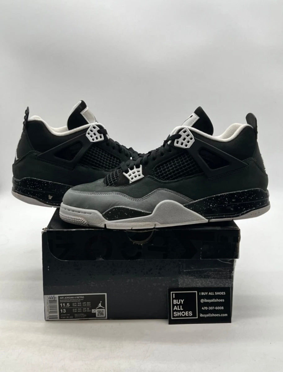 Jordan 4 Retro Fear (2024) 11.5 (Moderately Worn Pre-Owned)JordanBlack/White/Anthracite/Black/Pure Platinum - Image 1