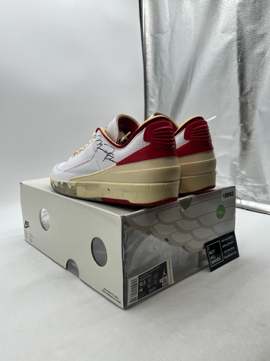 Jordan 2 Retro Low SP Off-White White Red 12.5 (Lightly Worn Pre-Owned) - Image 4