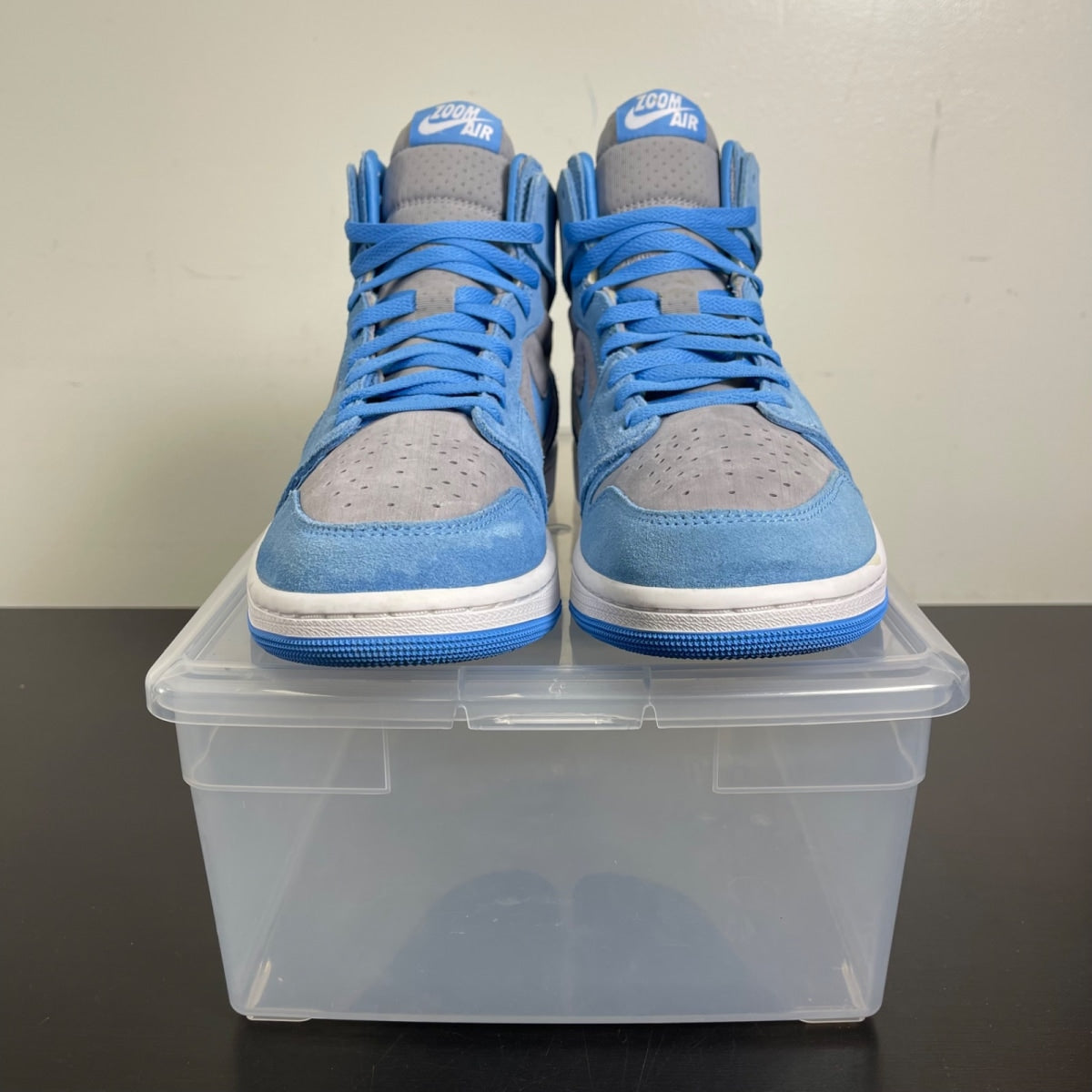 Jordan 1 High Zoom Air CMFT 2 Cement University Blue 10 (Moderately Worn Pre-Owned)JordanCement Grey/University Blue/White - Image 2