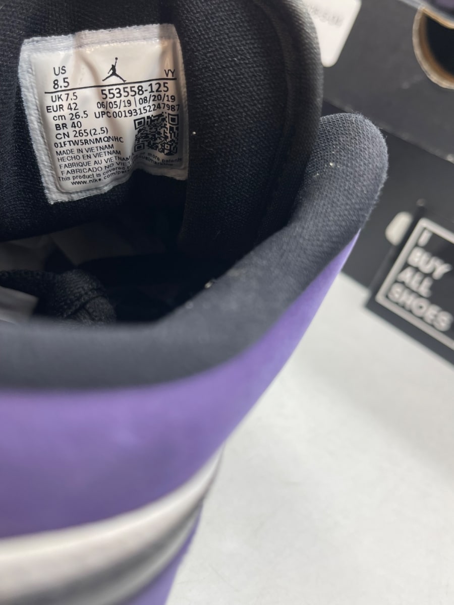 Jordan 1 Low Court Purple 8.5 (Moderately Worn Pre-Owned) - Image 8