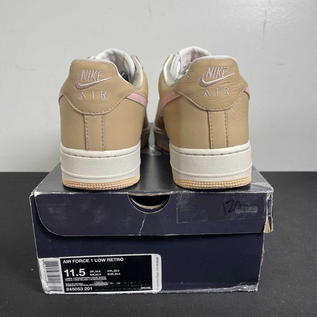 Nike Air Force 1 Low Linen (2016/2024) 11.5 (Moderately Worn Pre-Owned)NikeLinen/Atmosphere-True-White - Image 4