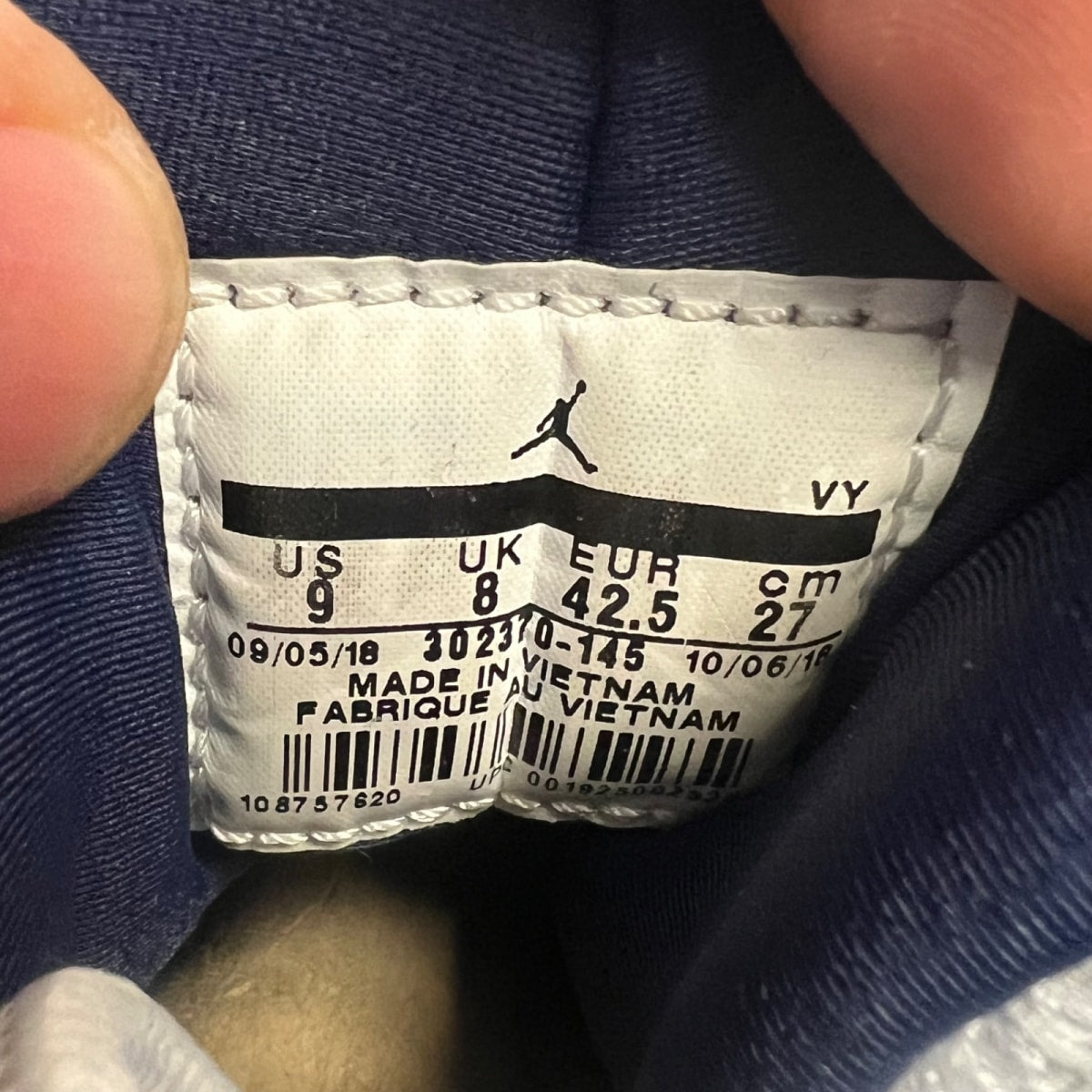 Jordan 9 Retro Pearl Blue 9 (Moderately Worn Pre-Owned)JordanWhite/University Blue-Midnight Navy - Image 7
