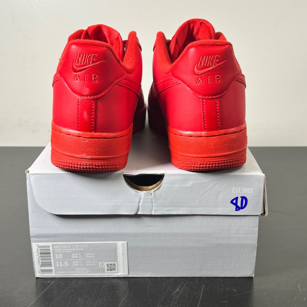 Nike Air Force 1 Low Triple Red 10 (Lightly Worn Pre-Owned)NikeUniversity Red/University Red - Image 4