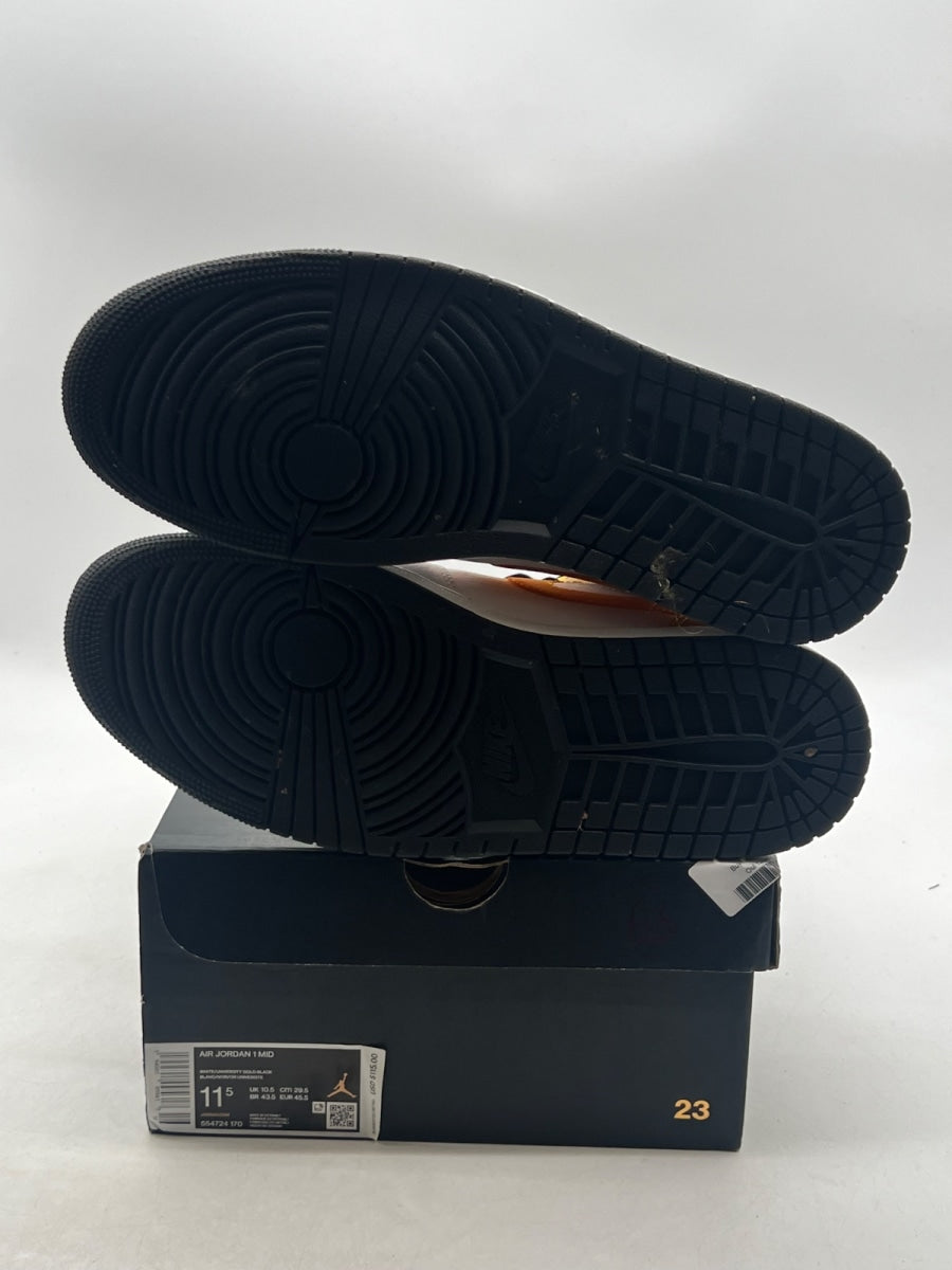 Jordan 1 Mid University Gold 11.5 (Lightly Worn Pre-Owned)JordanWhite/University Gold-Black - Image 8