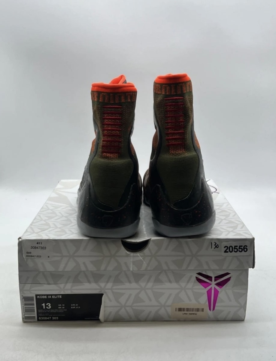 Nike Kobe 9 Elite Sequoia 13 (Lightly Worn Pre-Owned)NikeSequoia/Rough Green-Hyper Crimson-Reflect Silver - Image 5