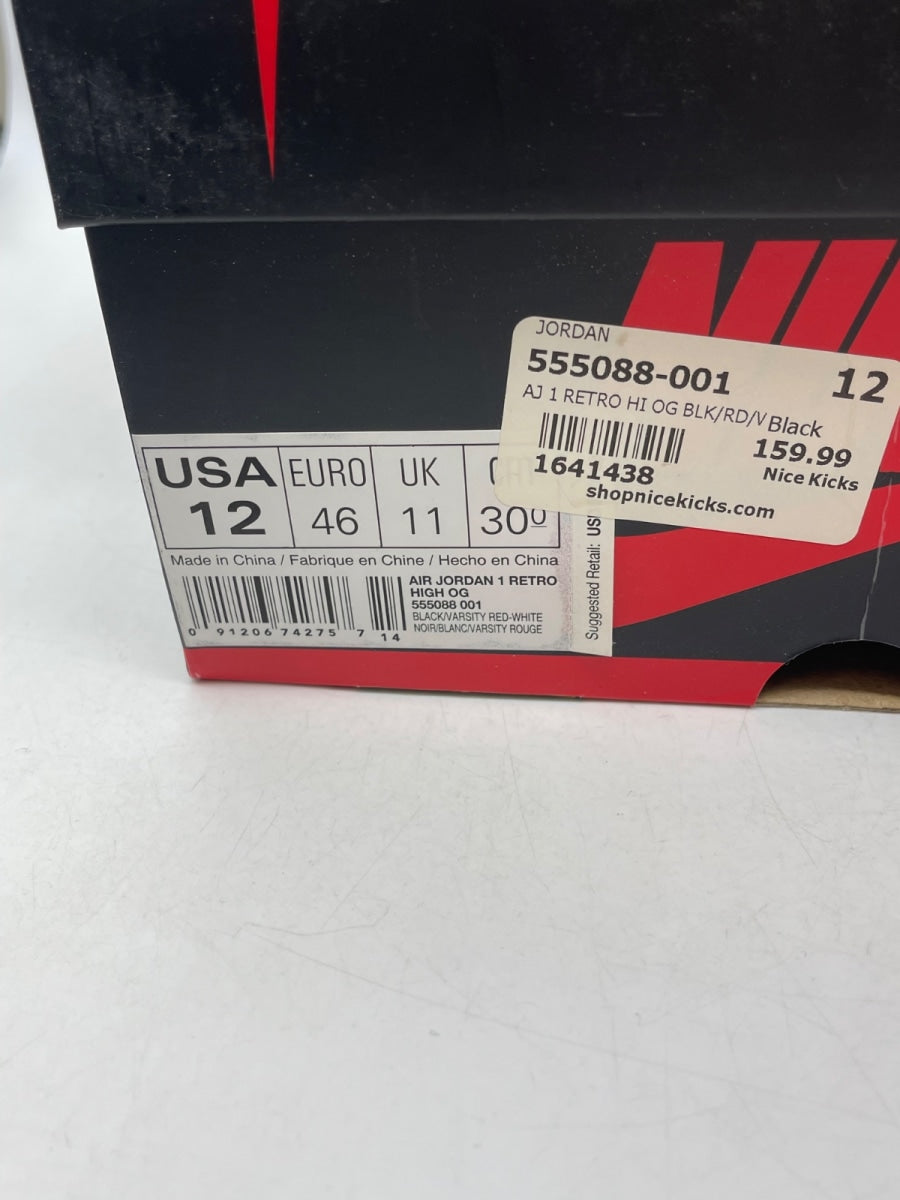 Jordan 1 Retro High Bred Banned (2016) 12 (Moderately Worn Pre-Owned) - Image 9