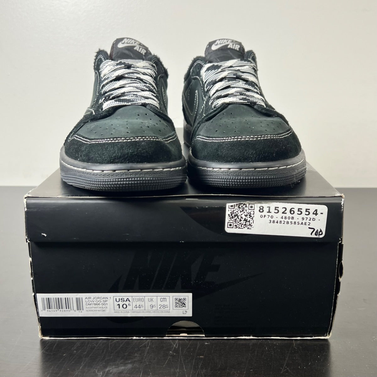 Jordan 1 Retro Low OG SP Travis Scott Black Phantom 10.5 (Lightly Worn Pre-Owned)JordanBlack/Phantom-Ale Brown-Racer Blue-Team Orange - Image 2