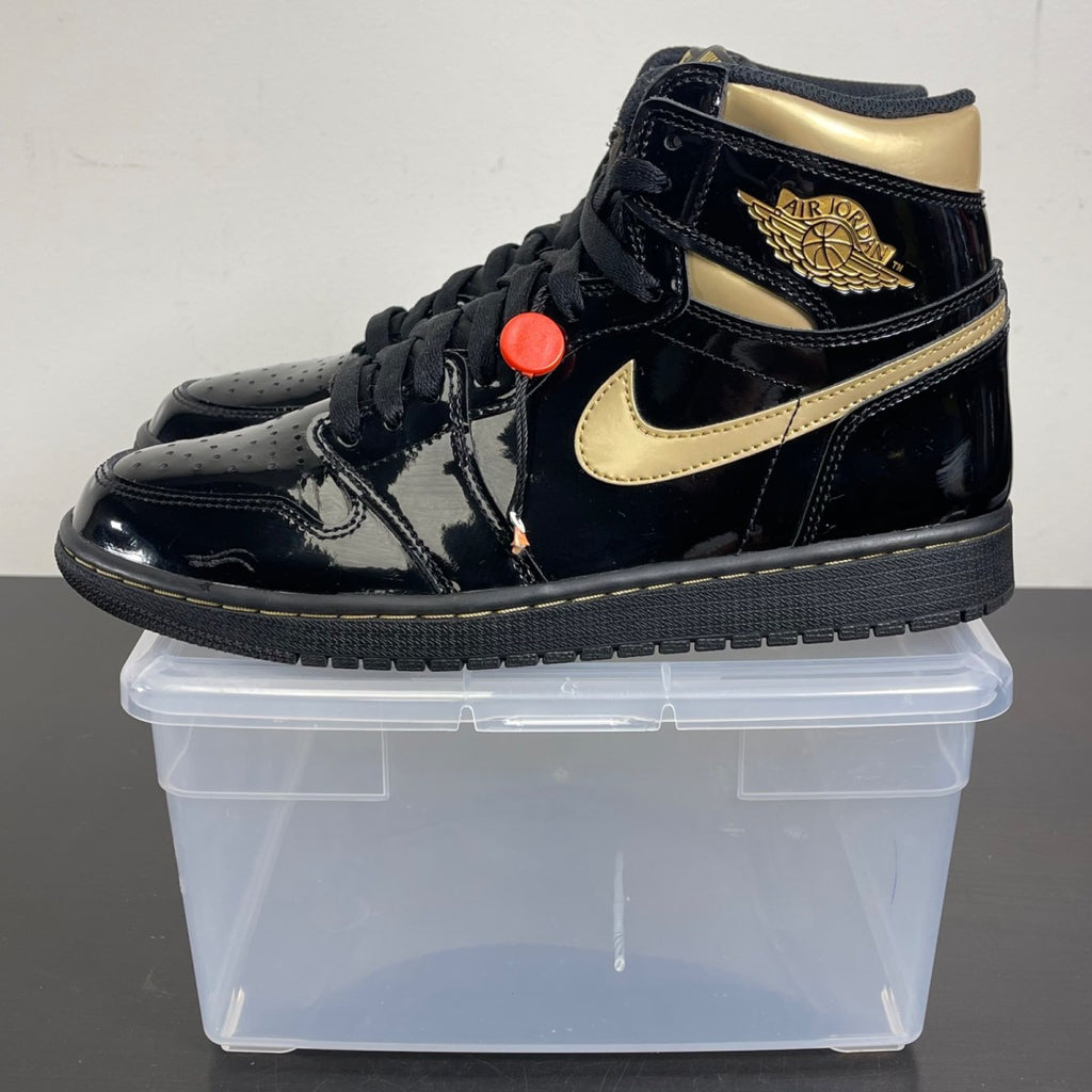 Jordan 1 Retro High Black Metallic Gold (2020) 9 (Moderately Worn Pre-Owned)JordanBlack/Black-Metallic Gold - Image 3