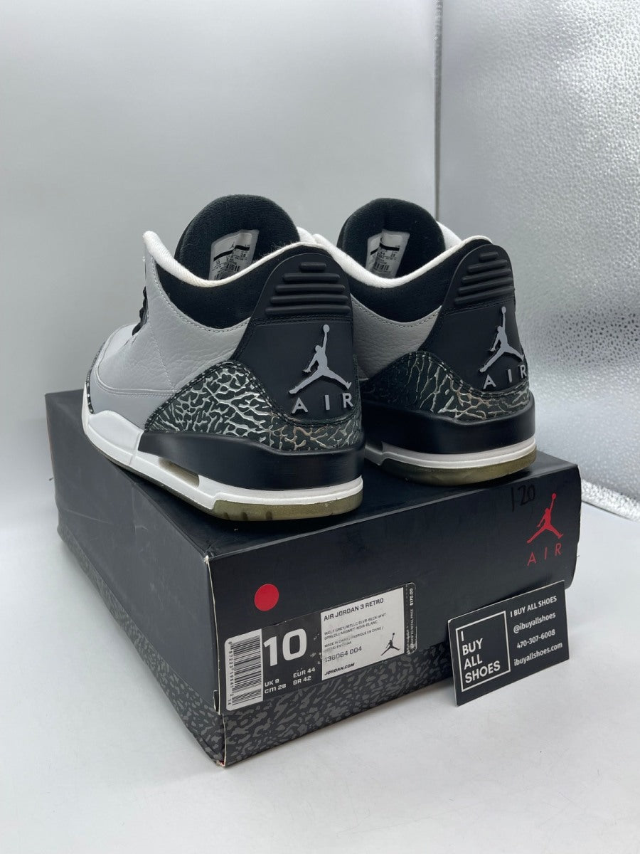Jordan 3 Retro Wolf Grey 10 (Moderately Worn Pre-Owned) - Image 4