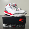 Jordan 3 Retro Fire Red (2022) 11 (Moderately Worn Pre-Owned)JordanWhite/Fire Red/Cement Grey/Black - Image 1