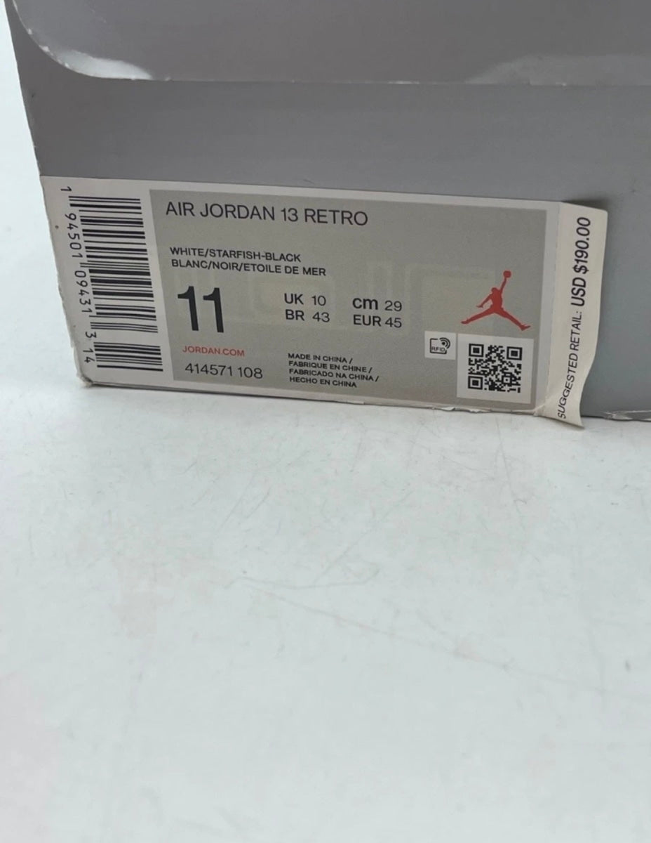 Jordan 13 Retro Starfish 11 (Lightly Worn Pre-Owned)JordanWhite/White-Starfish-Black - Image 9