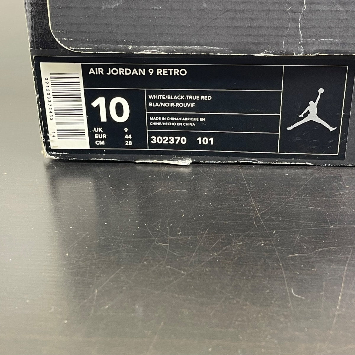 Jordan 9 Retro White Black Red (2002) 10 (Heavily Worn Pre-Owned)JordanWhite/Black-True Red - Image 7