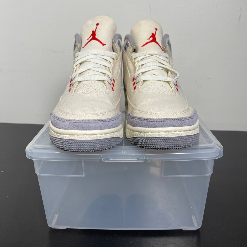Jordan 3 Retro Muslin 8 (Moderately Worn Pre-Owned)JordanMuslin/University Red-Cement Grey-Sail - Image 2