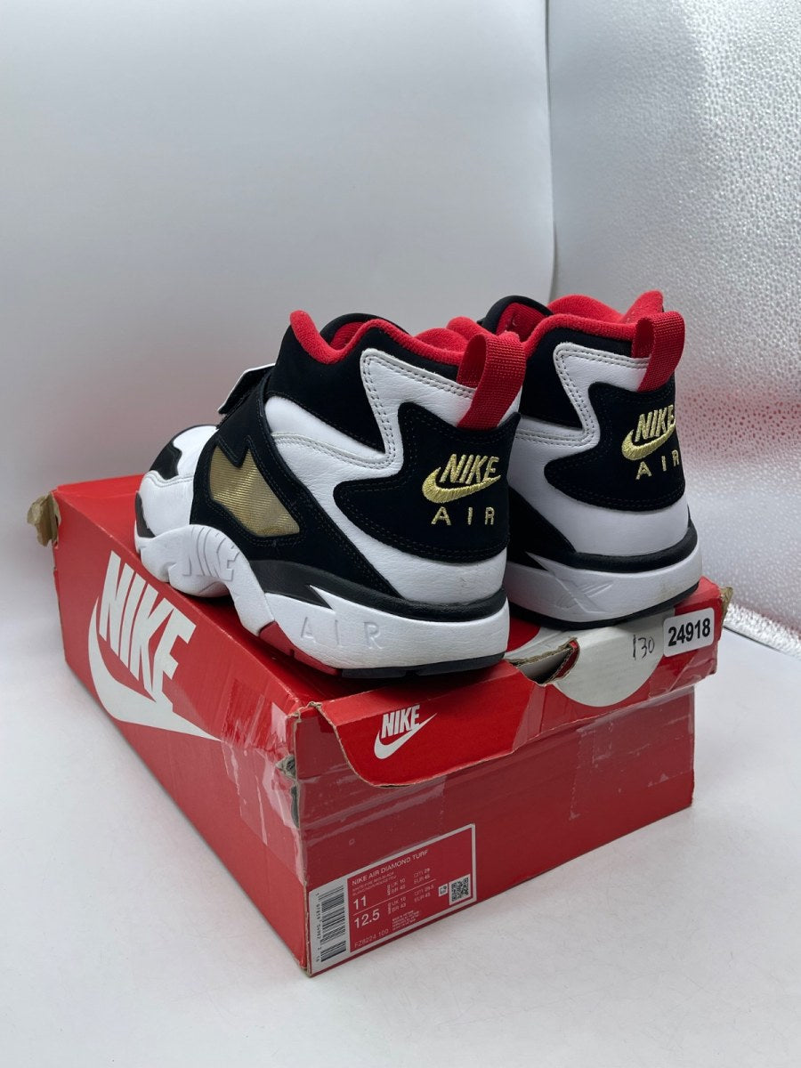 Nike Air Diamond Turf 49ers (2025) 11 (Moderately Worn Pre-Owned)NikeWhite/Fire Red/Black/Metallic Gold - Image 4