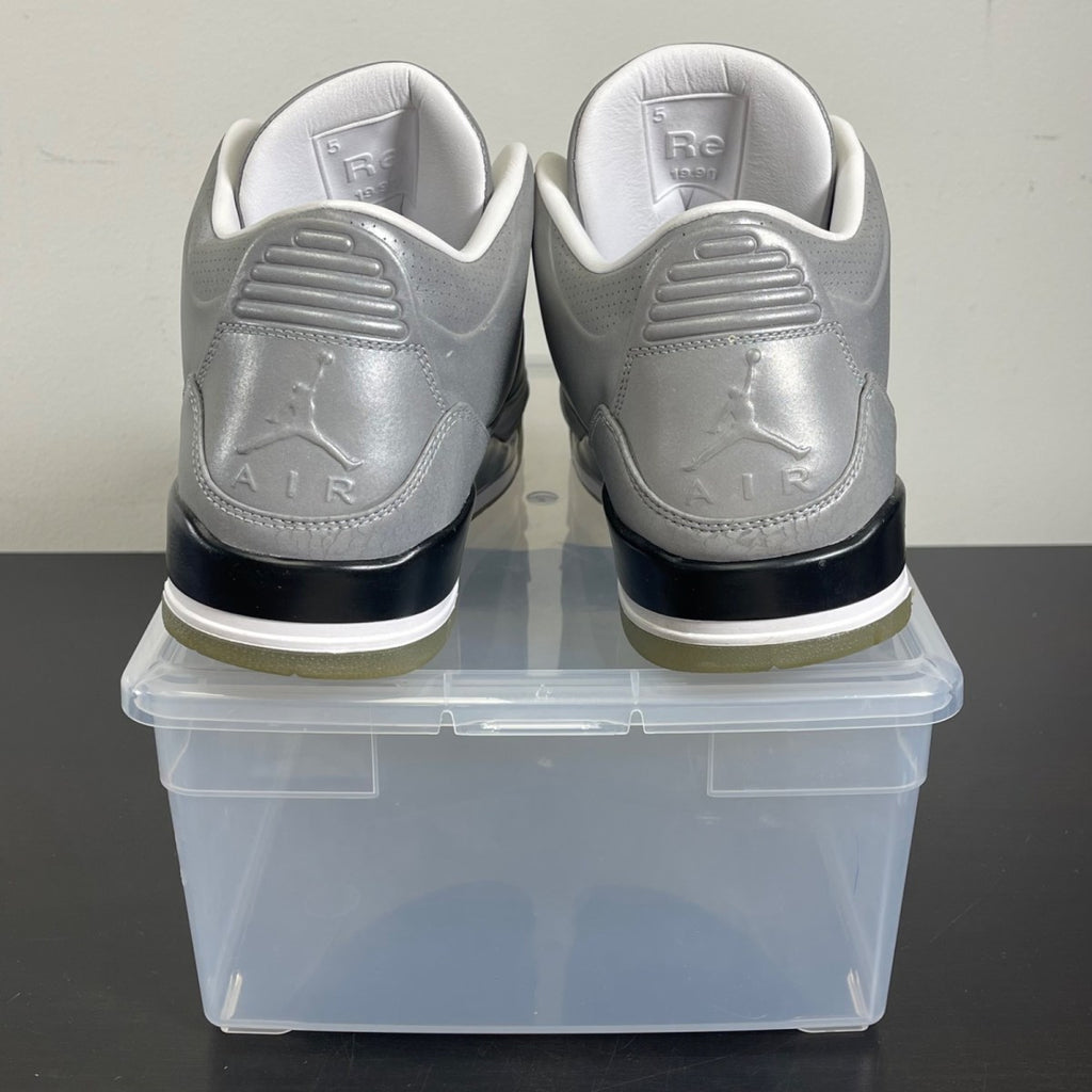 Jordan 3 Retro 5Lab3 Silver 11 (Moderately Worn Pre-Owned)JordanReflect Silver/Reflect Silver-Black-White - Image 5