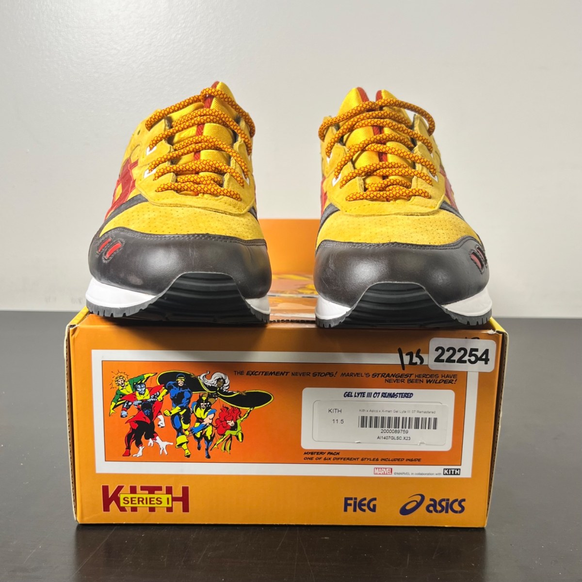 ASICS Gel-Lyte III '07 Remastered Kith Marvel X-Men Wolverine 1980 Opened Box (Trading Card Not Included) 10.5 (Lightly Worn Pre-Owned)ASICSYellow/Brown-Red - Image 2