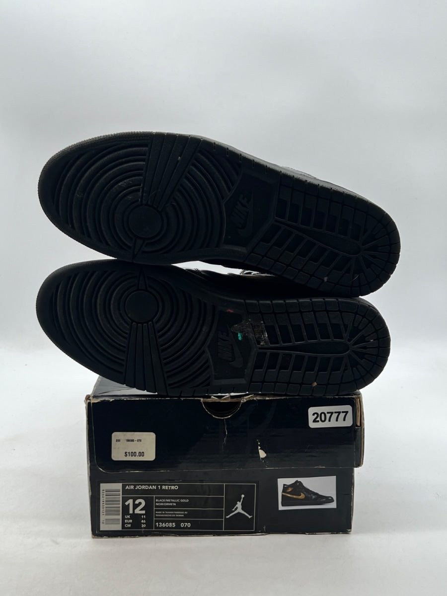 Jordan 1 Retro Black Metallic Gold (2003) 12 (Heavily Worn Pre-Owned) - Image 8