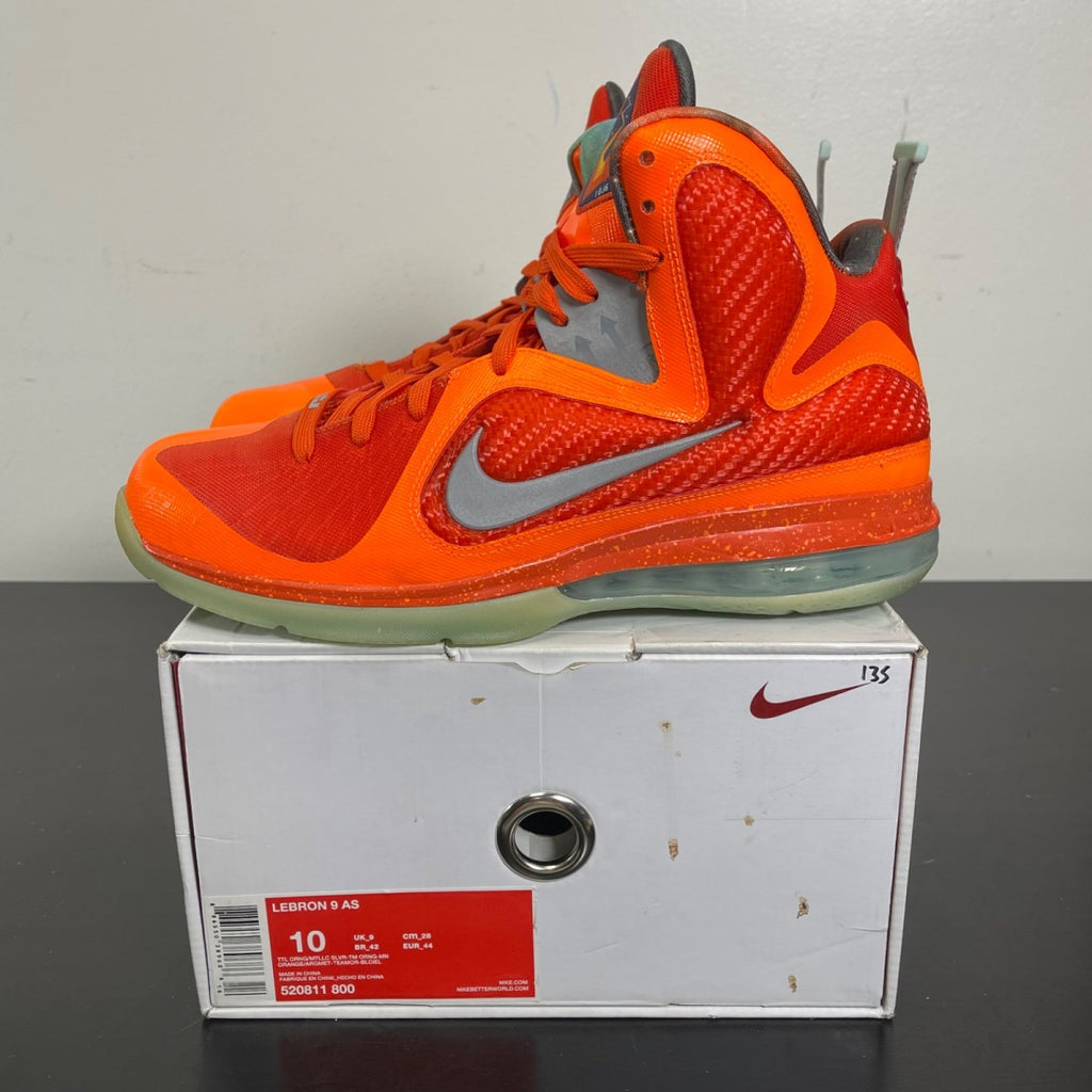 Nike LeBron 9 Big Bang AS (2012) 10 (Moderately Worn Pre-Owned)NikeTotal Orange/Metallic Silver-Team Orange-Mango - Image 3