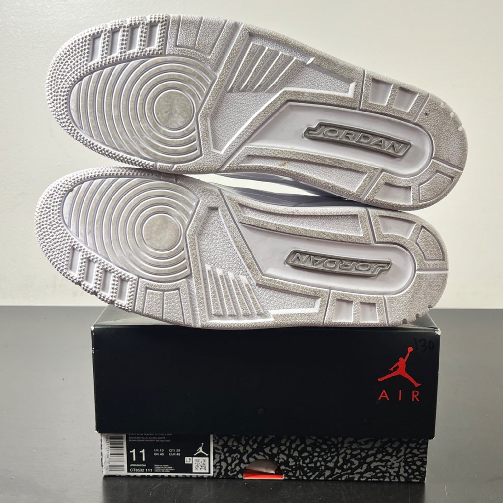 Jordan 3 Retro Pure Money (2025) 11 (Lightly Worn Pre-Owned)JordanWhite/White/Metallic Silver - Image 5