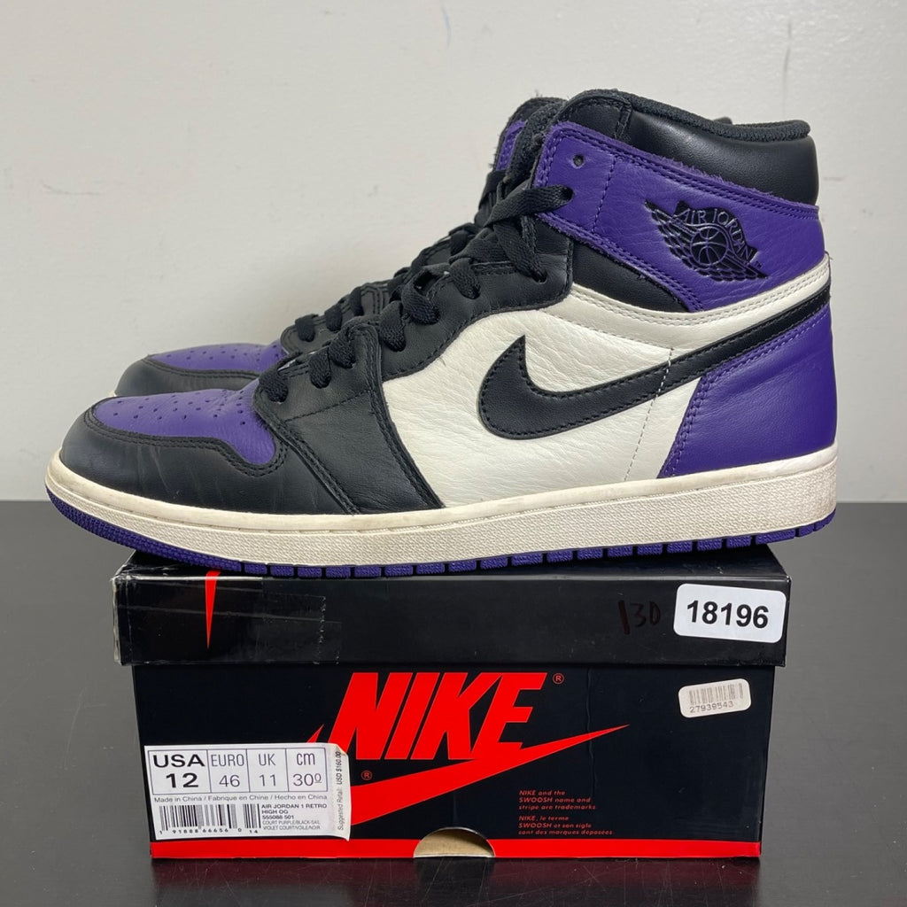Jordan 1 Retro High Court Purple 12 (Moderately Worn Pre-Owned)JordanCourt Purple/Black-Sail - Image 3
