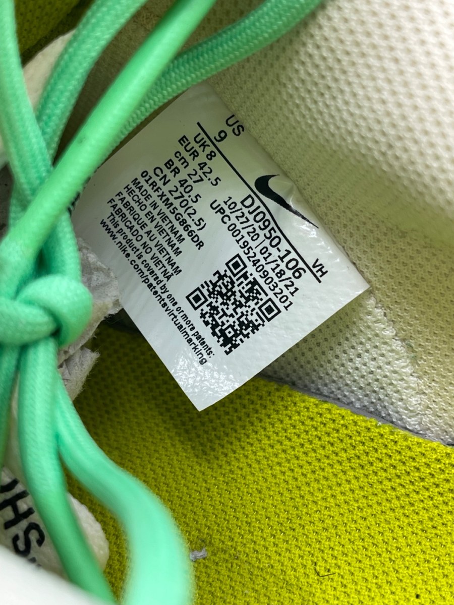 Nike Dunk Low Off-White Lot 14 9 (Moderately Worn Pre-Owned)NikeSail/Neutral Grey-Electro Green - Image 8