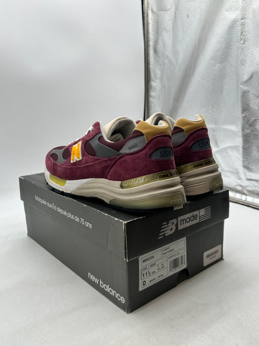 New Balance 992 Burgundy Gold 11.5 (Lightly Worn Pre-Owned)New BalanceBurgundy/Yellow/White - Image 4