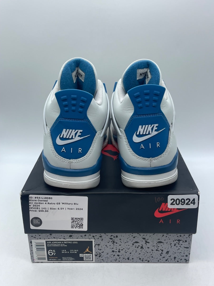 Jordan 4 Retro Military Blue (2024) (GS) 6.5Y (Moderately Worn Pre-Owned) - Image 3