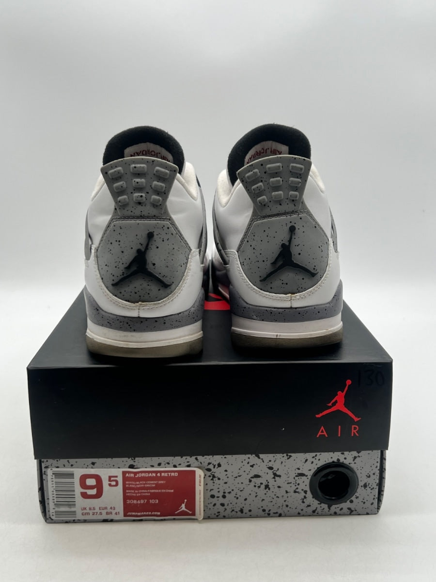 Jordan 4 Retro White Cement (2012) 9.5 (Heavily Worn Pre-Owned)JordanWhite/Black-Tech Grey - Image 5