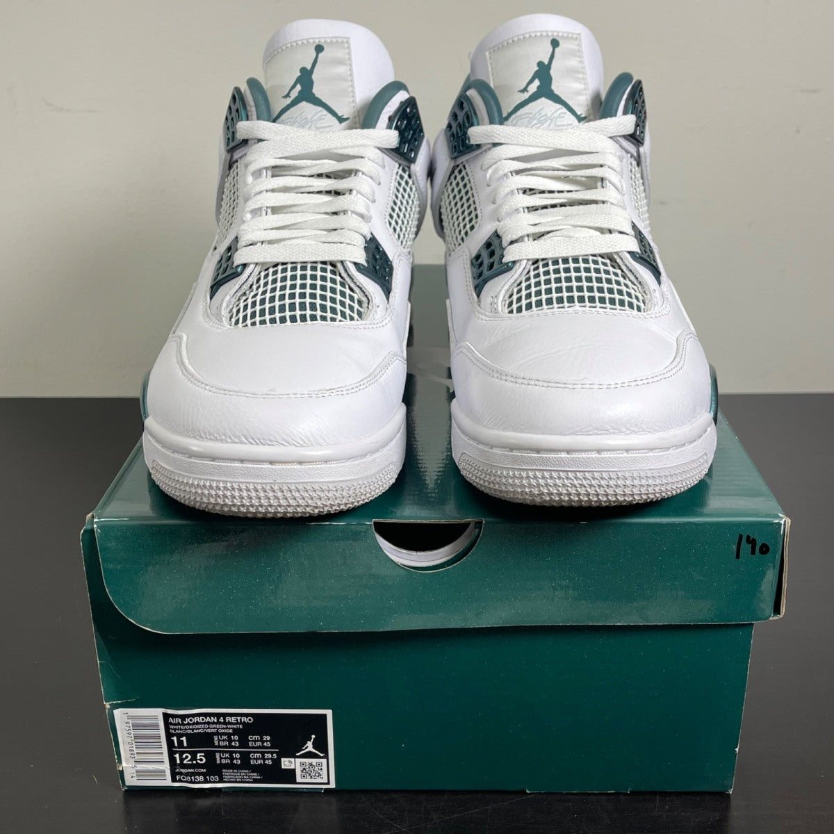 Jordan 4 Retro Oxidized Green 11 (Moderately Worn Pre-Owned)JordanWhite/Oxidized Green/White/Neutral Grey - Image 2