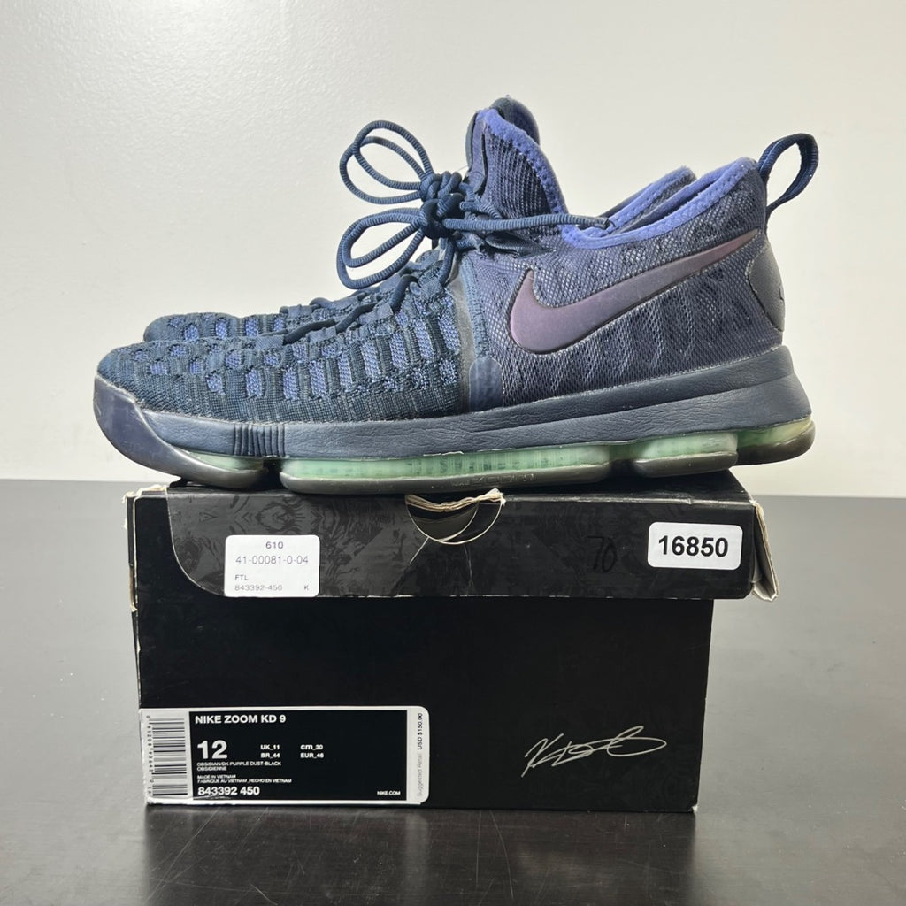 Nike KD 9 Court Ready 12 (Heavily Worn Pre-Owned)NikeObsidian/Dark Purple Dust-Black - Image 3