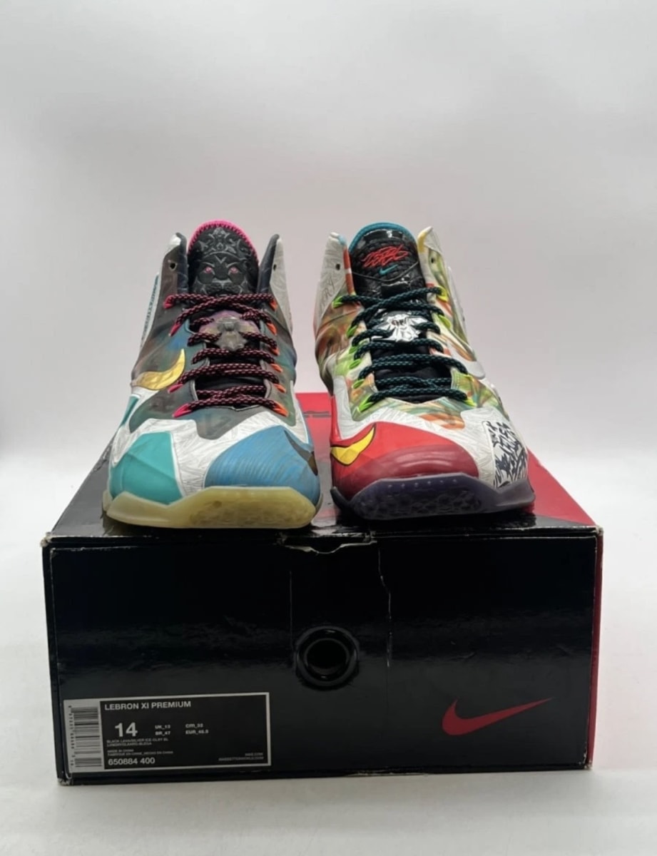 Nike LeBron 11 What the LeBron 14 (Moderately Worn Pre-Owned)NikeBlack Lava/Silver Ice-Galaxy Blue - Image 2