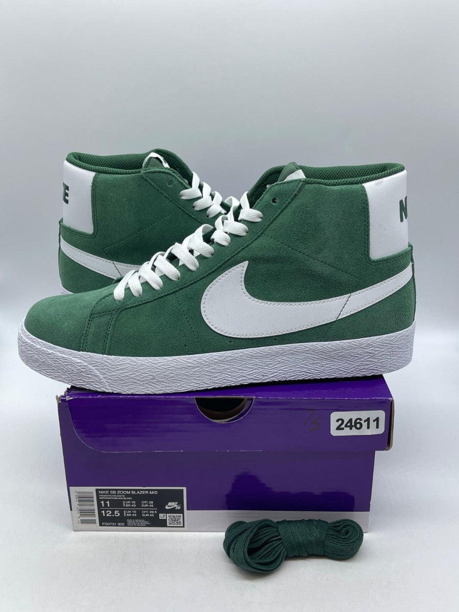 Nike SB Zoom Blazer Mid Fir White 11 (Moderately Worn Pre-Owned)NikeFir/Fir/White/White - Image 1