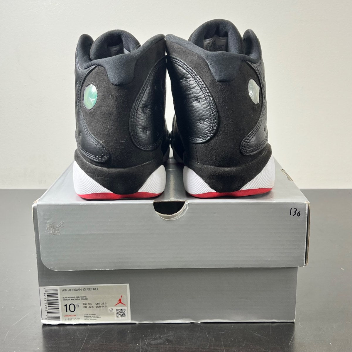 Jordan 13 Retro Playoffs (2023) 10.5 (Lightly Worn Pre-Owned)JordanBlack/Varsity Red-White-Vibrant Yellow - Image 4