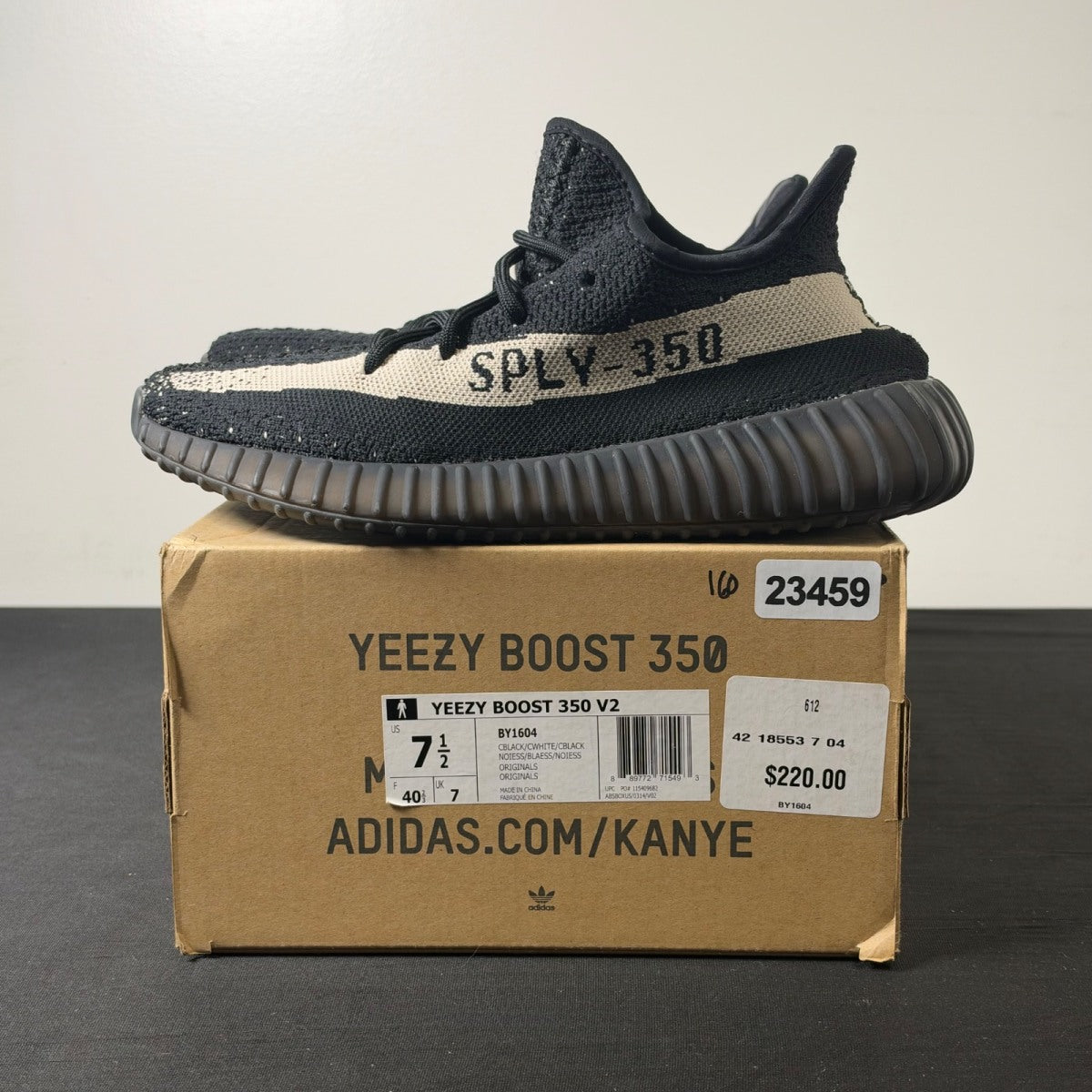 adidas Yeezy Boost 350 V2 Core Black White (Size 7.5) - Image 3