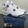 Jordan 4 Retro Midnight Navy 11 (Moderately Worn Pre-Owned)JordanWhite/Midnight Navy/Light Smoke Grey-Fire Red - Image 1