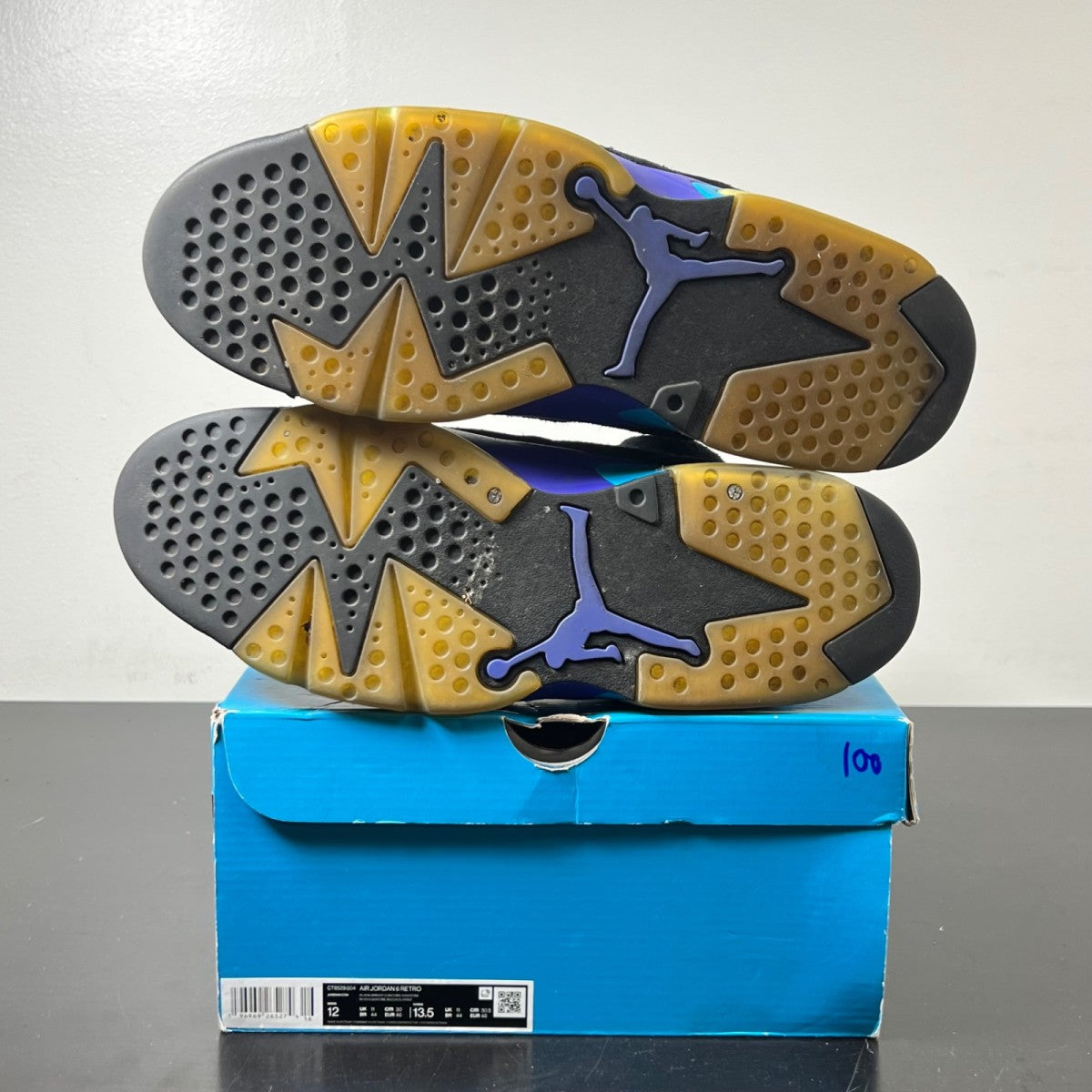 Jordan 6 Retro Aqua 12 (Moderately Worn Pre-Owned)JordanBlack/Bright Concord/Aquatone - Image 6