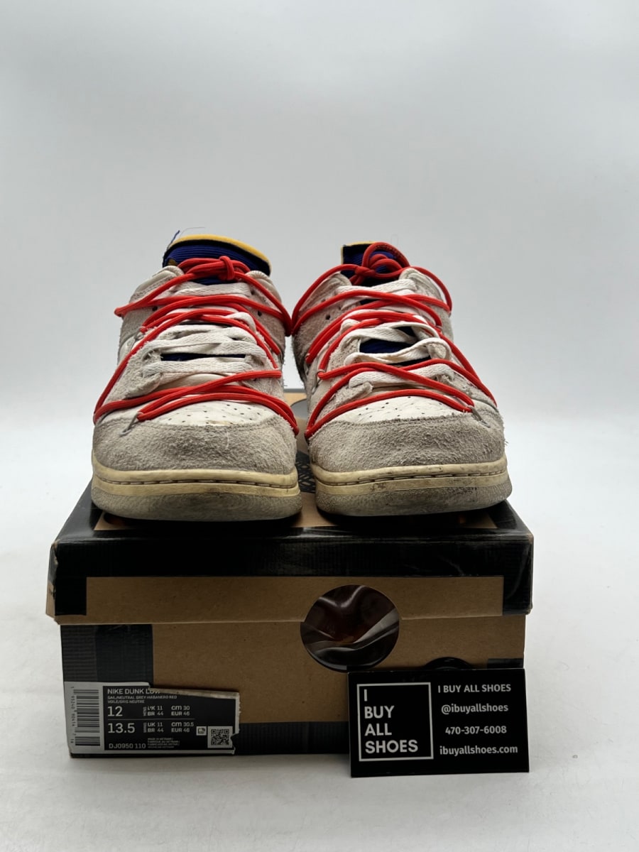 Nike Dunk Low Off-White Lot 13 12 (Heavily Worn Pre-Owned) - Image 2