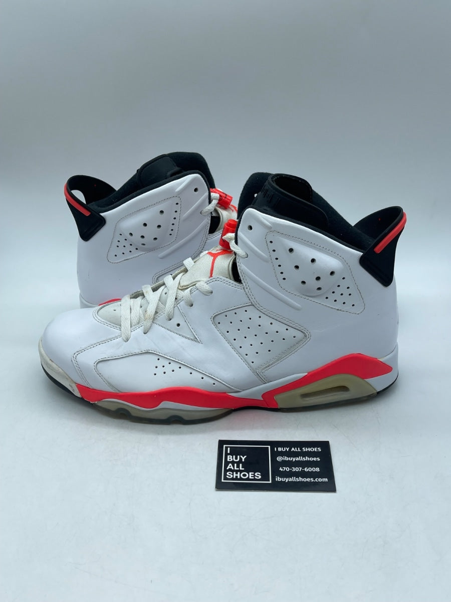 Jordan 6 Retro Infrared White (2014) 13 (Moderately Worn Pre-Owned) - Image 1