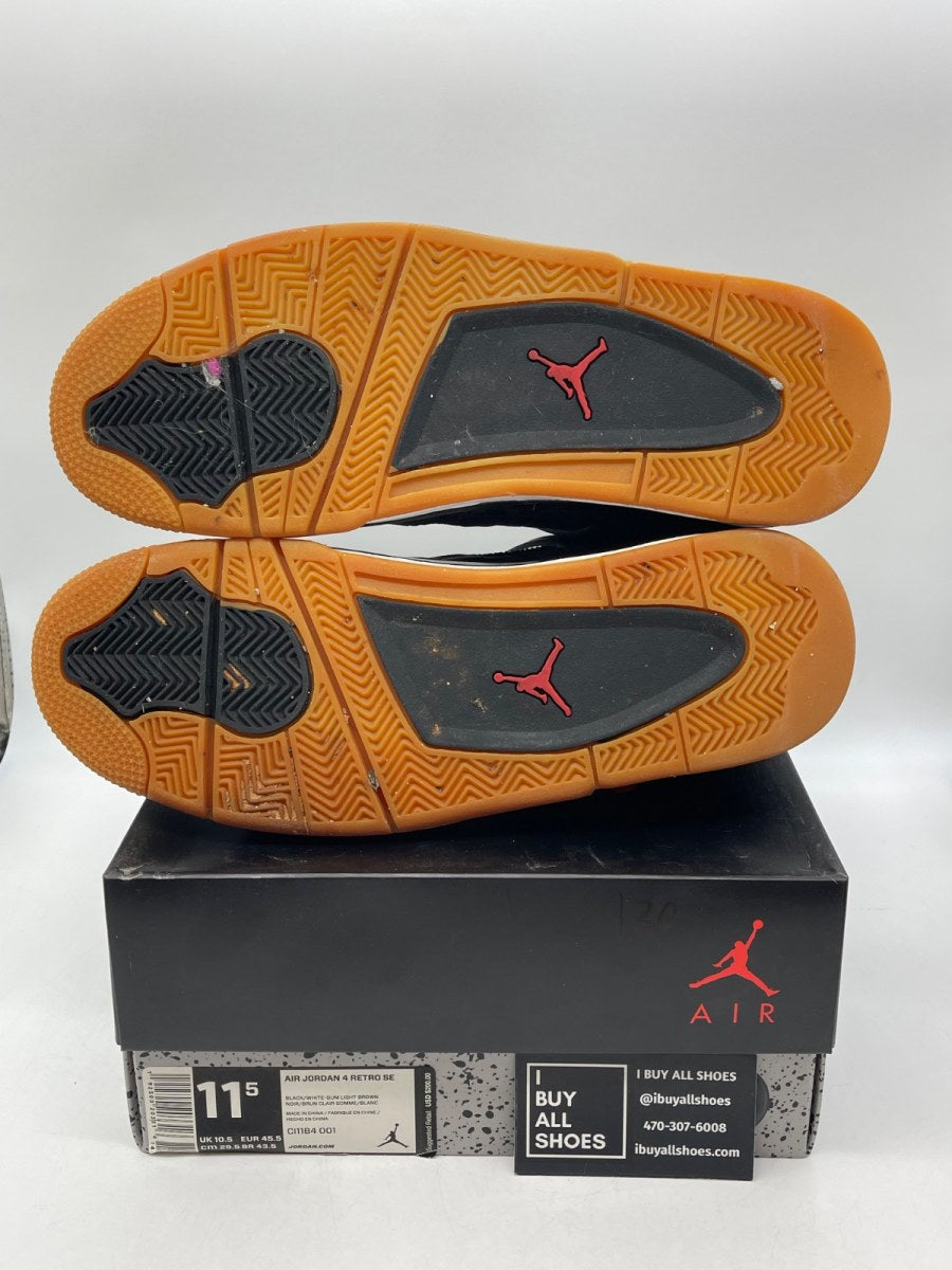 Jordan 4 Retro Laser Black Gum 11.5 (Moderately Worn Pre-Owned) - Image 7