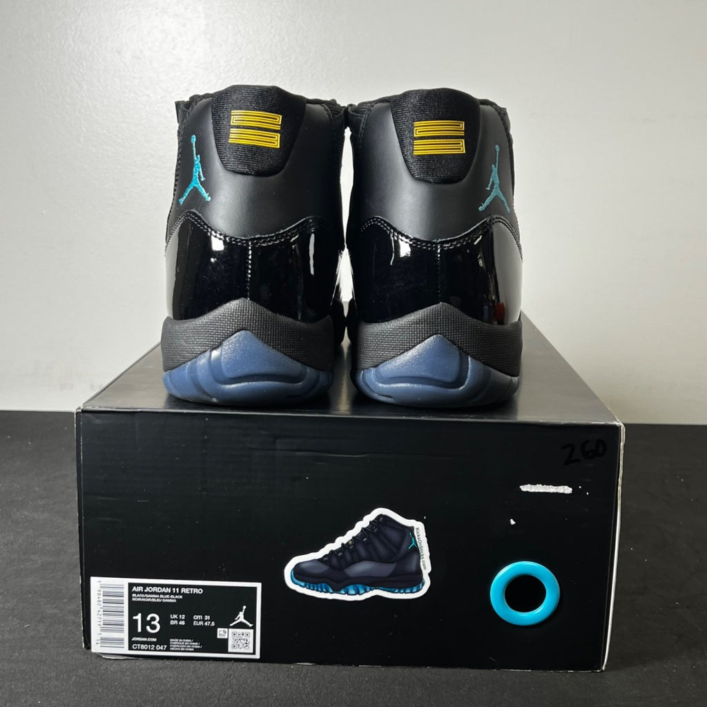 Jordan 11 Retro Gamma Blue (2025) 13 (Lightly Worn Pre-Owned)JordanBlack/Gamma Blue/Varsity Maize - Image 5