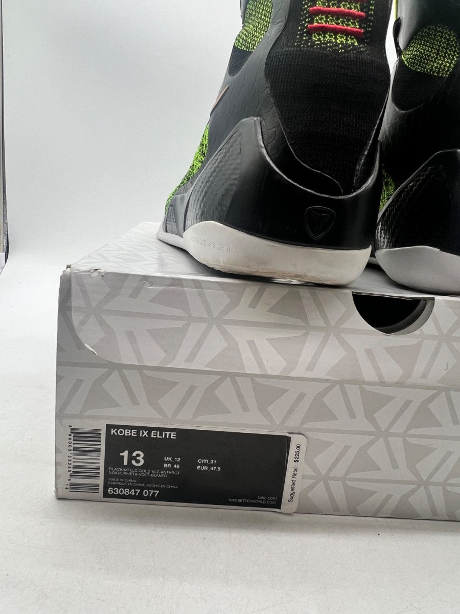 Nike Kobe 9 Elite Victory Restored 13 (Lightly Worn Pre-Owned)NikeBlack/Volt-Anthracite-Gold - Image 6