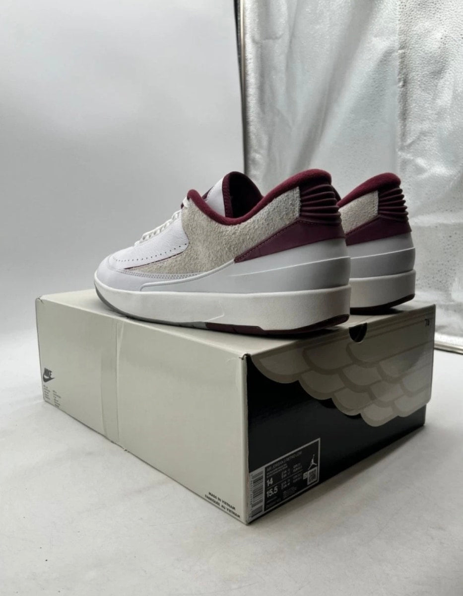 Jordan 2 Retro Low Cherrywood 14 (Lightly Worn Pre-Owned)JordanWhite/Cherrywood Red-Light Steel Grey - Image 6