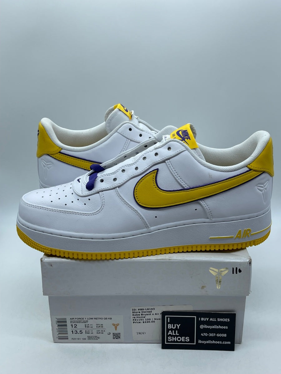 Nike Air Force 1 Low Retro QS Kobe Bryant Lakers Home 12 (Moderately Worn Pre-Owned) - Image 1