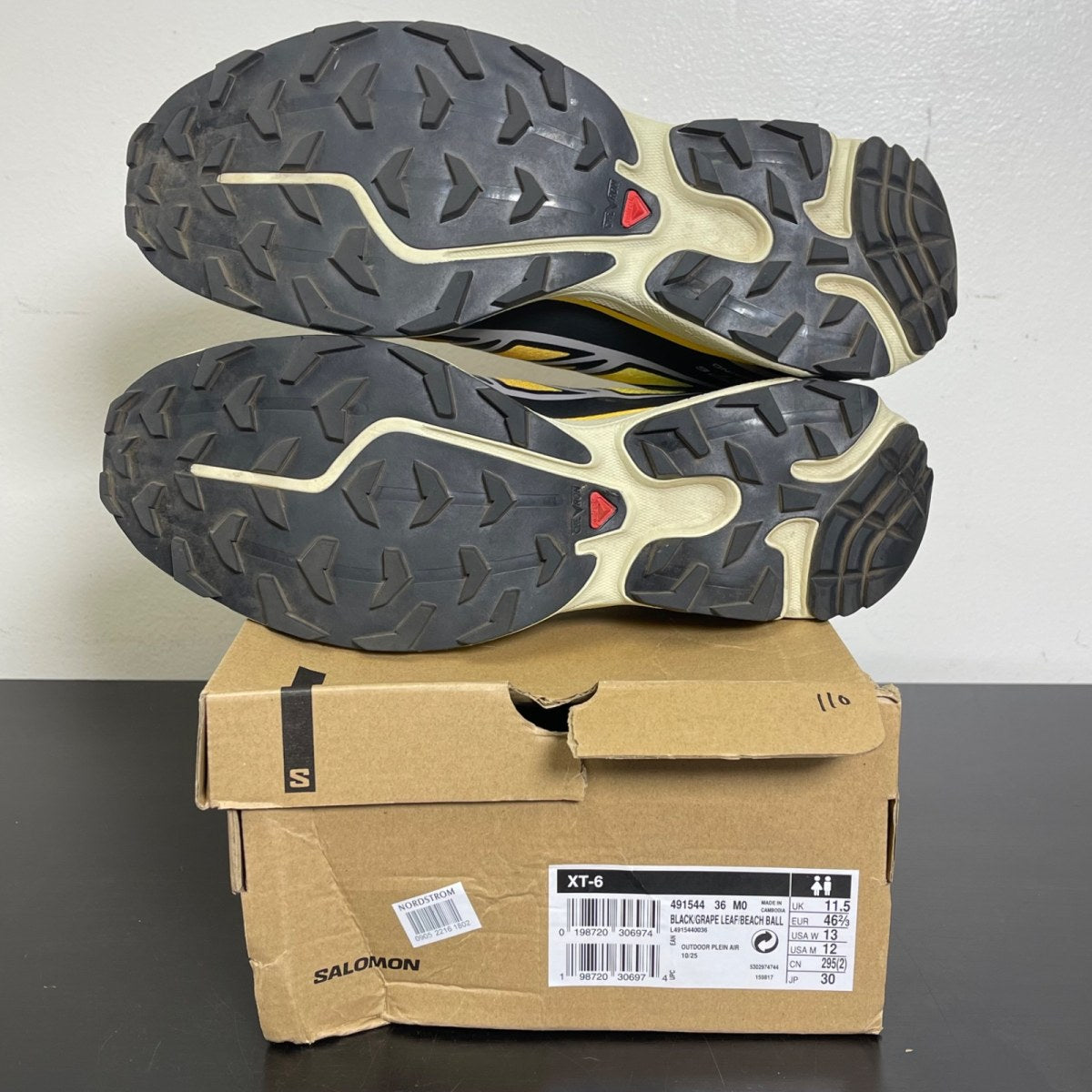 Salomon XT-6 Black Grape Leaf Beach Ball 12 (Moderately Worn Pre-Owned)SalomonBlack/Grape Leaf/Beach Ball - Image 5