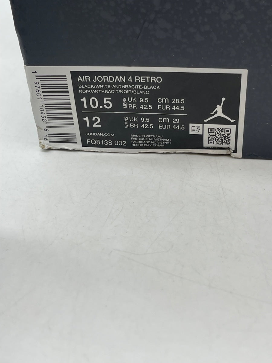 Jordan 4 Retro Fear (2024) 10.5 (Moderately Worn Pre-Owned)JordanBlack/White/Anthracite/Black/Pure Platinum - Image 9