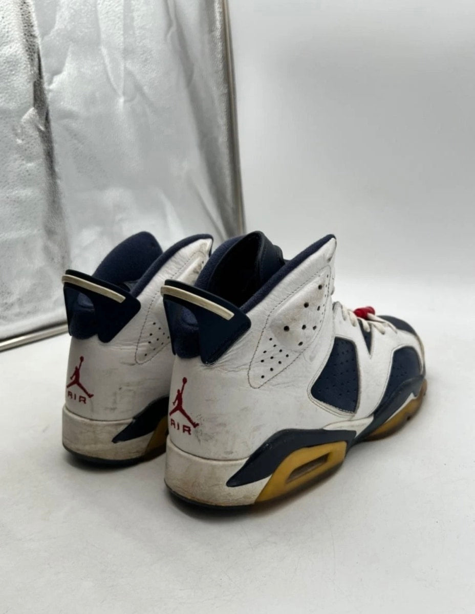 Jordan 6 Retro Olympic London (2012) 11 (Heavily Worn Pre-Owned)JordanWhite/Midnight Navy-Varsity Red - Image 5